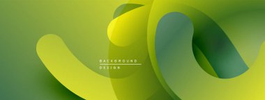 Soyut sıvı şekilleri, canlı yeşil renkler, pürüzsüz gradyanlar dinamik arkaplan tasarımı yaratır. Minimalist estetik, modern his.