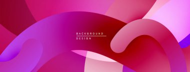 Soyut sıvı şekilleri, canlı pembeler, morlar dinamik bir zemin oluşturur. Yumuşak eğimler, modern tasarım elementleri mevcut.