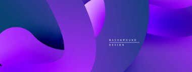 Soyut sıvı şekiller, canlı mor renkler tasarımda baskın. Gradyan geçişler derinlik yaratır, modern estetik. Mevcut en küçük metin.