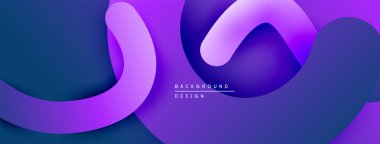Soyut mor tasarım akıcı kurdeleler, gradyanlar içerir. Dijital projeler ve sunumlar için modern arkaplan uygun. Düz şekiller dinamik görsel efekt yaratır.