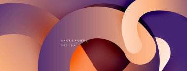 Soyut sıvı şekiller, sıcak renkler, mor renkler. Arka planlar ve sunumlar için modern tasarım öğesi. Yumuşak eğimler derinlik yaratır.