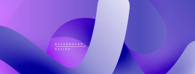 Soyut mor eğimler akışkan şekiller yaratır. Minimalist tasarım, modern estetik, arka plan veya dijital sanat için uygun.