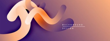 Soyut sıvı şekiller, sıcak renk paleti. Gradyan arka plan dinamik görsel efekt yaratır. Modern tasarım ögesi.
