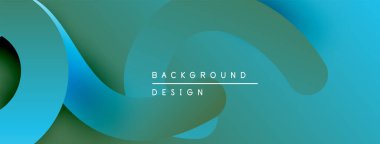 Soyut sıvı şekilleri, deniz mavisi renkleri, eğim arkaplanı. Dijital projeler için modern tasarım öğesi. Yumuşak eğriler görsel ilgi yaratır.