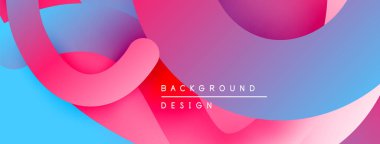 Soyut sıvı şekilleri kesişir. Canlı renkler, maviler, pembeler, morlar. Modern tasarım dinamik görsel doku yaratır. Arkaplan pürüzsüz eğimlere sahiptir.