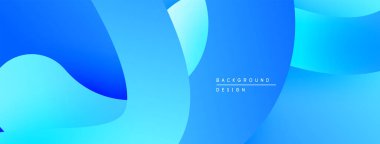 Soyut mavi arkaplan. Pürüzsüz şekiller örtüşür, dinamik görsel efekt yaratır. Dereceli gölgeler derinlik sunar, modern estetik.