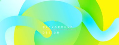 Soyut sıvı şekilleri canlı renkleri harmanlar. Gradyan geçişler dinamik görsel efekt yaratır. Arkaplan tasarımı düz kıvrımlar, açık renk.