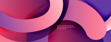 Soyut sıvı şekilleri örtüşür, canlı gradyanlar yaratır. Pembe, mor, kırmızı renkler tasarımda baskın. Modern estetik.