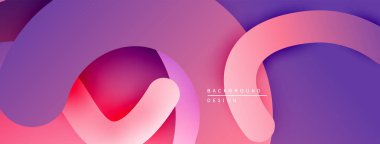 Soyut katmanlar akışkan şekiller yaratır. Pembe, mor renkler düzgün bir şekilde harmanlanır. Modern tasarım derinliği ve hareketi çağrıştırıyor..