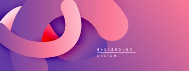 Soyut sıvı şekiller, canlı pembeler, morlar modern arka plan yaratır. Yumuşak eğimler, üst üste binen katmanlar dinamik görsel efekt sunar.