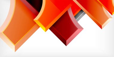 Soyut geometrik şekiller, canlı turuncu, kırmızı renkler baskın. Güçlü kontrastlı minimalist tasarım, temiz çizgiler, modern estetik.