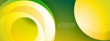 Soyut arkaplan özellikleri katmanlı daireler, sarıdan yeşile gradyanlar. Dijital projeler için modern tasarım ögesi.