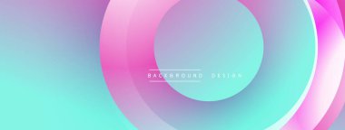 Soyut arkaplan, canlı gradyanlar, üst üste binen daireler içerir. Modern tasarım akıcılığı, enerjiyi, görsel cazibeyi çağrıştırıyor.