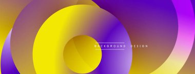 Soyut akışkan şekiller, canlı mor, sarı renkler. Modern tasarım, dinamik kompozisyon, pürüzsüz gradyanlar görsel ilgi yaratır.
