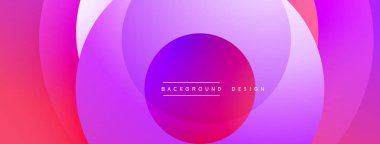 Soyut renkli çemberler örtüşüyor ve canlı bir değişim etkisi yaratıyor. Metin, kompozisyon içerisindeki arkaplan tasarımını okur.