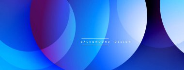 Soyut mavi daireler dinamik bir değişim etkisi yaratıyor. Sancaklar, arka planlar ve sunumlar için modern tasarım uygun. Minimalist estetik.