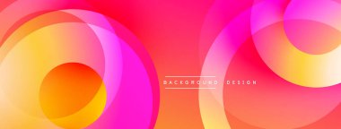 Soyut renkli katmanlar dinamik bileşim yaratır. Pembe, turuncu, sarı renkler düzgün bir şekilde harmanlanır. Arka planlar için modern tasarım ögesi.