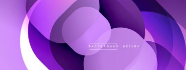 Soyut mor tasarım, üst üste binen daireler, gradyanlar. Yumuşak şekilli modern arkaplan, zarif kompozisyon.