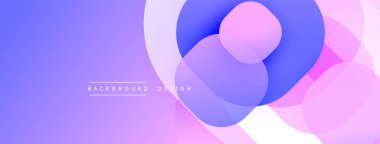 Soyut şekiller harmanlanır, canlı mor ve pembe renkler yaratır. Modern tasarım akıcılığı, yeniliği, dijital sanatı öneriyor.