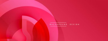 Soyut pembe tasarım. Üst üste binen daireler dinamik değişim etkisi yaratır. Pankartlar ve sunumlar için modern arkaplan uygun.