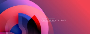 Soyut katmanlar canlı bir eğim yaratır. Üst üste binen daireler dinamik bileşim oluşturur. Modern tasarım elementleri akıcılık ve derinlik öneriyor.