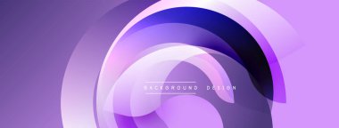 Soyut mor katmanlar dinamik dairesel tasarım yaratır. Yumuşak eğimler derinliği, modern estetiği akla getiriyor. Mevcut en küçük metin.