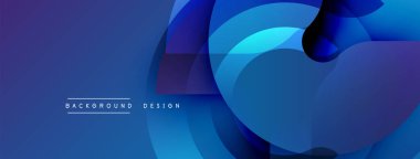 Soyut mavi katmanlar dinamik akış şekilleri yaratır. Modern tasarım, gradyan etkisi, arka plan için uygun..