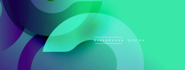 Soyut sıvı şekilleri örtüşür, canlı turkuaz, mor, yeşil gradyanlar yaratır. Arkaplan ve sunumlar için modern tasarım ögesi.