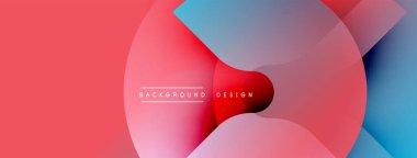 Soyut geometrik şekiller çakışıyor. Pembe, mavi renkler dinamik görsel efekt yaratır. Arkaplan ve sunumlar için modern tasarım ögesi.