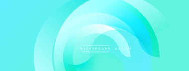 Soyut turkuaz arka plan. Üst üste binen daireler, akıcı şekiller, modern tasarım elementleri yaratır. Minimalist estetik, temiz sunum.