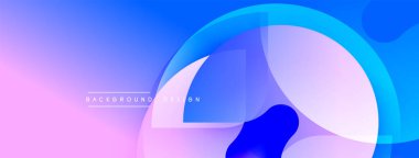 Soyut akışkan şekiller harmanlanır, canlı mor ve mavi renkler yaratır. Modern tasarım enerjiyi, hareketi, görsel cazibeyi çağrıştırıyor.