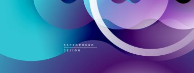 Soyut sıvı şekilleri, canlı maviler, morlar dinamik bir zemin oluşturur. Yumuşak eğimler, akış çizgileri hareket, derinlik.