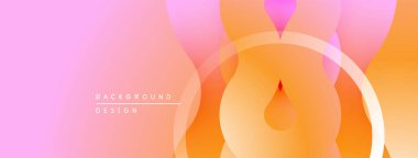 Soyut eğim arkaplanı. Yumuşak pembe, turuncu renkler pürüzsüz bir şekilde harmanlanır. Dairesel şekiller, dinamik görsel efektler yaratır. Modern tasarım ögesi.