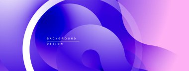 Soyut sıvı şekiller, mor renkler pembeye karışıyor. Modern tasarım, pürüzsüz gradyanlar dinamik arkaplan oluşturur.