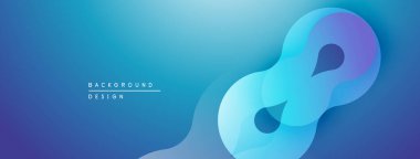 Soyut mavi tasarım sonsuz sembolü andıran katmanlı şekiller içerir. Renkler derinlik yaratır, modern estetik.