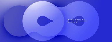 Soyut mavi şekiller sıvı tasarımı oluşturur. Derece gölgeleri derinliği, modern estetiği gösteriyor. Minimalist kompozisyon, temiz çizgiler.