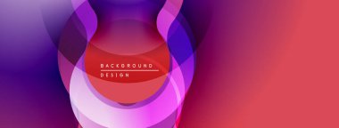 Soyut katmanlar canlı, akışkan bir tasarım yaratır. Mor, pembe, kırmızı renkler kusursuz bir şekilde harmanlanır. Modern estetik.