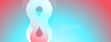 Soyut tasarım akışkan şekiller, değişken renkler. Mavi, kırmızı renkler modern görsel efekt yaratıyor. Minimalist stil.