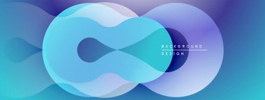 Soyut sıvı şekilleri, mavi mor gradyan. Modern tasarım, düz kıvrımlar, dinamik kompozisyon. Minimalist estetik, zarif zemin.