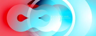 Soyut renkli şekiller çakışıyor. Gradyan geçişler dinamik görsel efekt yaratır. Modern tasarım elementleri yenilik ve enerji öneriyor.