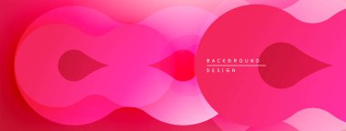 Soyut pembe tasarım. Üst üste binen şekiller dinamik görsel efekt yaratır. Yumuşak eğim, modern estetik. Minimalist kompozisyon.