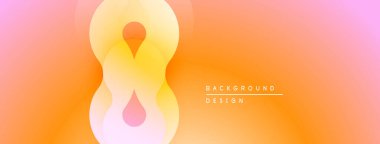 Soyut tasarım katmanlı şekiller, gradyan renkler. Sıcak tonlar baskın gelir, yumuşak görsel efekt yaratır. Minimalist stil.