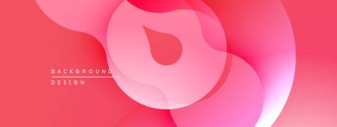 Soyut pembe arka plan. Üst üste binen şekiller akışkan ve modern tasarım yaratır. Gradyan gölgeler yumuşak görsel cazibe sunar. Basit, zarif bir kompozisyon..