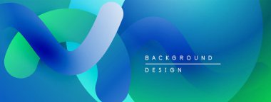 Soyut sıvı şekilleri mavi ve yeşillikleri harmanlıyor. Modern tasarım hareketi çağrıştırıyor, derinliği. Minimalist estetik arka planlar, sunumlar.