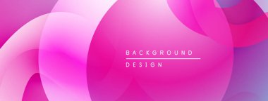 Soyut pembe arka plan. Üst üste binen şekiller dinamik görsel efekt yaratır. Renkler pürüzsüz bir geçiş sağlıyor. Modern tasarım ögesi.