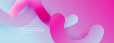 Soyut sıvı şekiller, canlı pembeler, maviler harmanlanır. Pürüzsüz gradyanlar modern arkaplan tasarımı yaratır. Yumuşak kıvrımlar hareketi, derinliği gösterir.