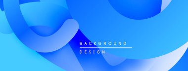 Soyut mavi arkaplan. Pürüzsüz akış şekilleri dinamik görsel efektler yaratır. Dijital projeler için modern tasarım.