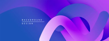 Soyut akışkan şekiller, canlı mor renkler, modern tasarım. Gradyan renkler dinamik görsel efekt yaratır. Minimalist kompozisyon.
