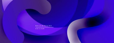 Soyut sıvı şekiller, canlı mor renkler, modern tasarım. Yumuşak eğimler derinlik yaratır, dinamik bileşim. Arkaplan ögesi.