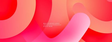 Soyut sıvı şekiller, canlı kırmızılar, portakallar, pembeler modern arka plan oluşturur. Yumuşak gradyanlar dinamik görsel deneyim sunar.